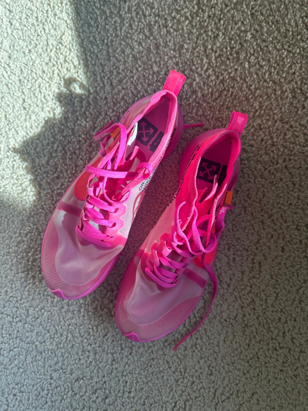 Off-white Nike Women's Bright Pink Athletic Running Sneakers - Picture 4 of 4
